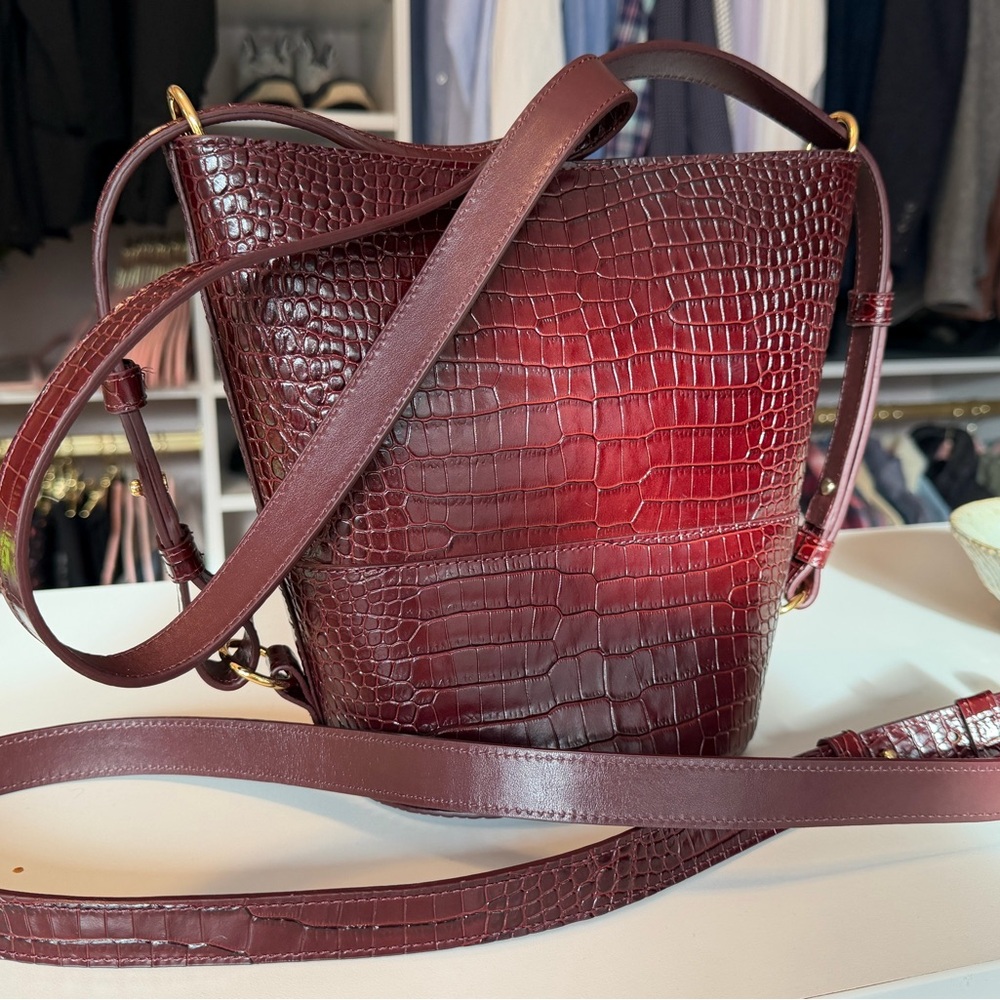 Sezane Gary Bag in chocolate croco NEW NEVER WORN